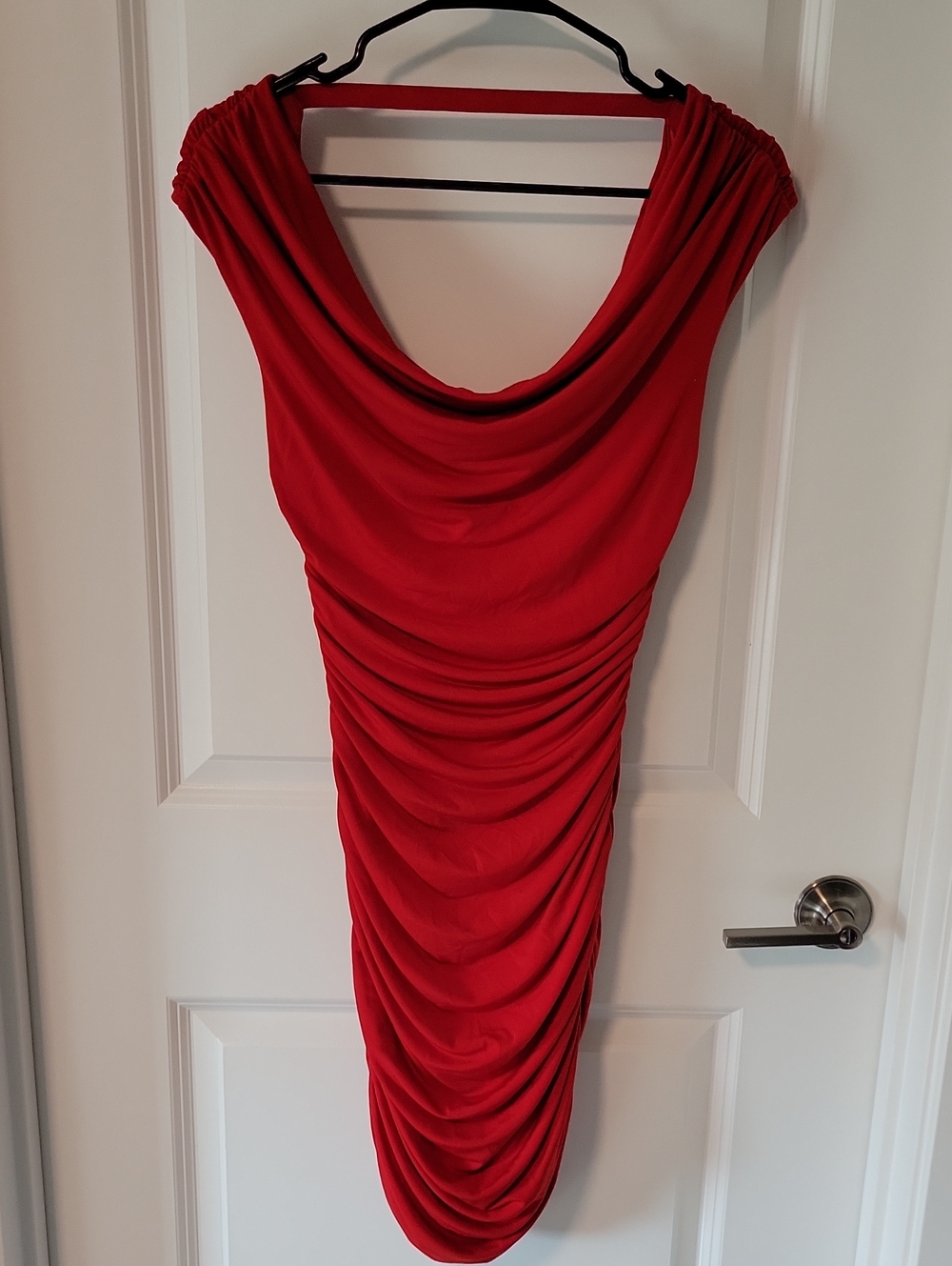 Express Red Draped Ruched Women’s Dress